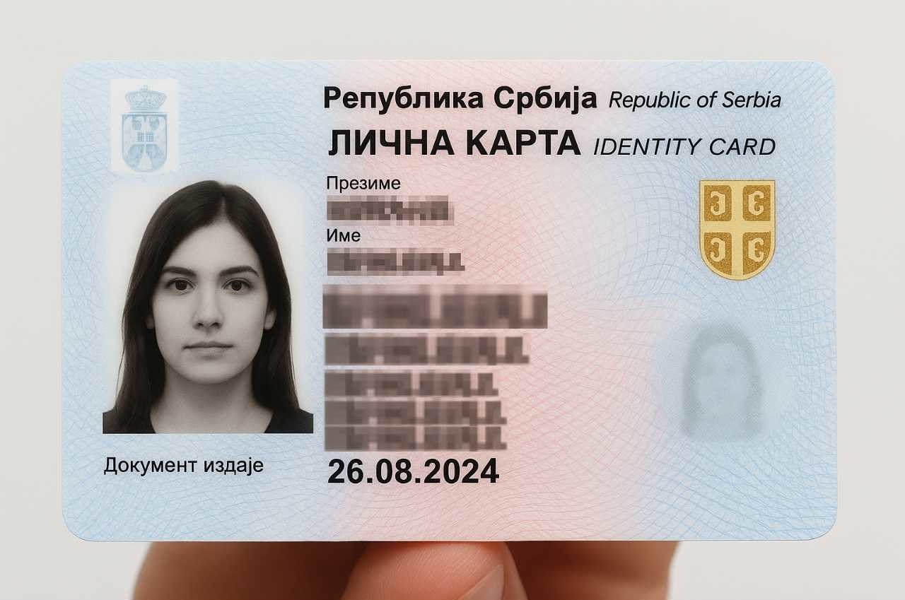 Primer lične karte Republike Srbije