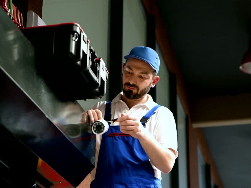 Čovek postavlja video nadzor
