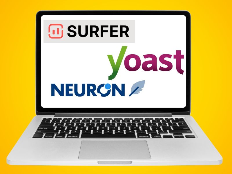 prikaz tri seo alata serfer yoast i neuron na laptopu