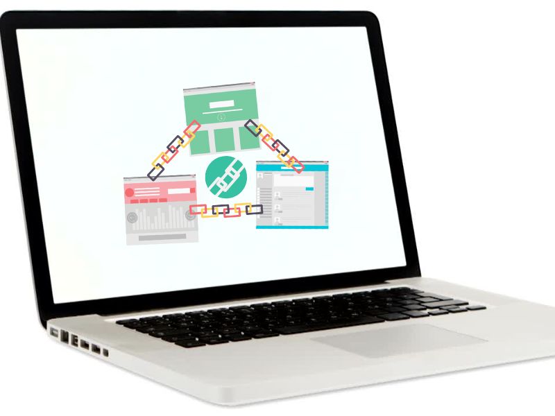 prikaz linkovanja na laptopu