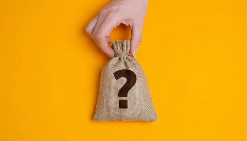 Ruka drži vrećicu sa znakom pitanja kao simbol neizvesnosti u finansijama klubova