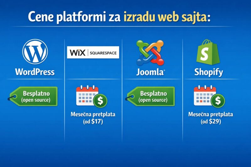 Infografik sa cenama platformi.