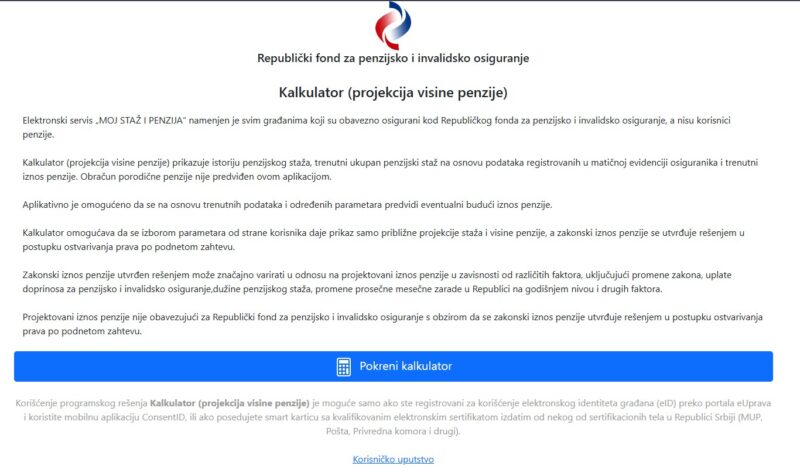 Osoba proverava podatke o radnom stažu na laptopu putem elektronskog servisa